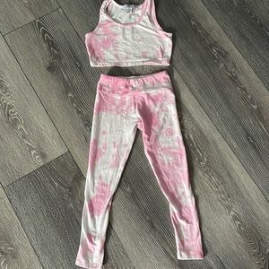 Girls leggings with matching crop top